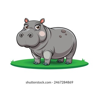 A cartoon hippopotamus is a jovial, animated character known for its large size and friendly demeanor. It often brings laughter and joy to children's stories and animations.