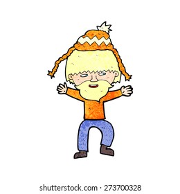 cartoon hipster man in hat