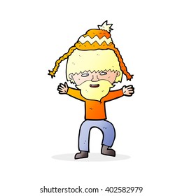 cartoon hipster man in hat