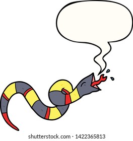 cartoon hissing snake with speech bubble