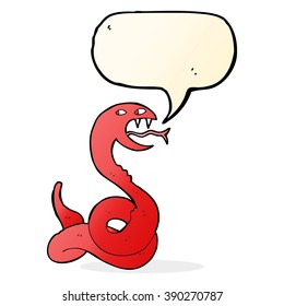 cartoon hissing snake with speech bubble