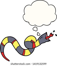 Cartoon-Scherennake mit Denkblase