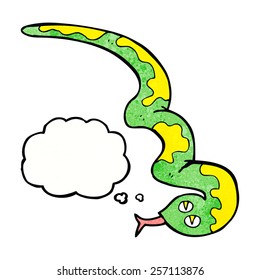 serpiente silvestre de dibujos animados con burbuja de pensamiento
