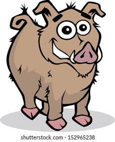 Cartoon Hog Wild Boar