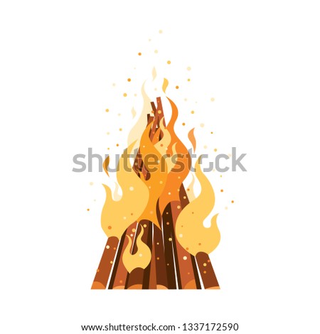 Cartoon holiday bonfire which will be lit on Novruz Holiday