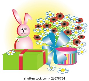Cartoon holiday rabbit