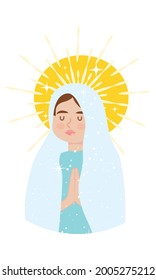 cartoon holy virgin Mary design