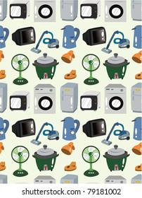 cartoon Home Appliances seamless pattern