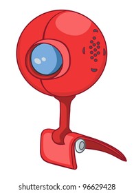 Cartoon Home Appliences Cámara Web aislada en fondo blanco. Vector.
