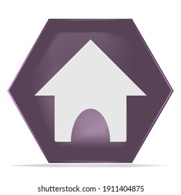 Cartoon Home Button Game GUI Hexagon