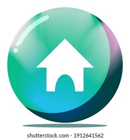 Cartoon Home Button Game GUI 3D Round Ball