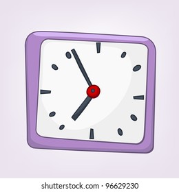 Cartoon Home Clock einzeln auf weißem Hintergrund. Vektorgrafik.
