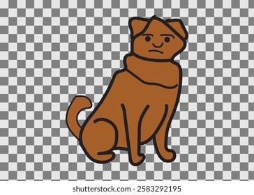 Cartoon of home dog vector icon for web design, children's coloring book.