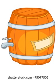 El barril de cocina casera está aislado de fondo blanco. Vector.