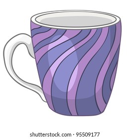 Cartoon Home Kitchen Cup Isolated on White Background. Vector.