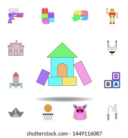 cartoon home toy colored icon. set of children toys illustration icons. signs, symbols can be used for web, logo, mobile app, UI, UX