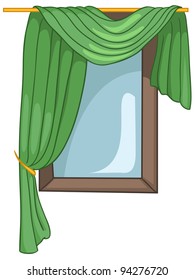 Cartoon Home Window Isolated on White Background. Vector.