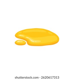 Cartoon honey dripping icon. Sticky sweet dripping spots, flowing sugar syrup, melting honey splatters flat vector illustration icon. Sweet honey drops on white background