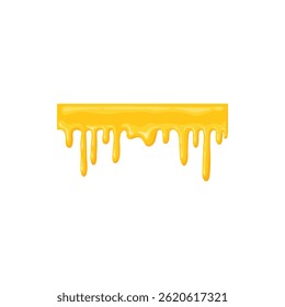 Cartoon honey dripping icon. Sticky sweet dripping spots, flowing sugar syrup, melting honey splatters flat vector illustration icon. Sweet honey drops on white background