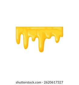 Cartoon honey dripping icon. Sticky sweet dripping spots, flowing sugar syrup, melting honey splatters flat vector illustration icon. Sweet honey drops on white background