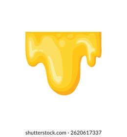 Cartoon honey dripping icon. Sticky sweet dripping spots, flowing sugar syrup, melting honey splatters flat vector illustration icon. Sweet honey drops on white background