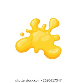 Cartoon honey dripping icon. Sticky sweet dripping spots, flowing sugar syrup, melting honey splatters flat vector illustration icon. Sweet honey drops on white background