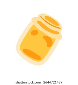 Cartoon Honey Jar Icon — Cute yellow honey jar with fabric lid, drawn in flat cartoon style. Bright warm colors, isolated on white background.







