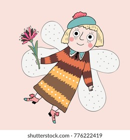 Cartoon honeybee vector illustration