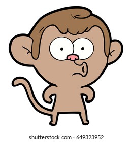 cartoon hooting monkey
