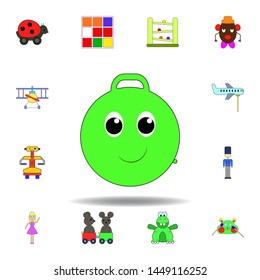cartoon hopper inflatable toy colored icon. set of children toys illustration icons. signs, symbols can be used for web, logo, mobile app, UI, UX
