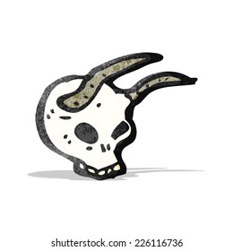 cartoon horned skull