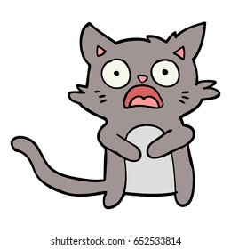 Cartoon Horrified Cat