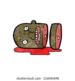 horror de caricatura cabeza cortada