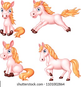 Cartoon horse collection set