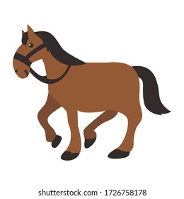 Cartoon of horse, graphic vector of horse on white background.