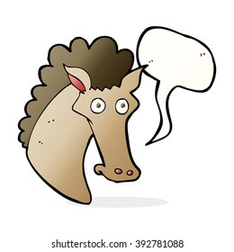 cartoon horse head with speech bubble
