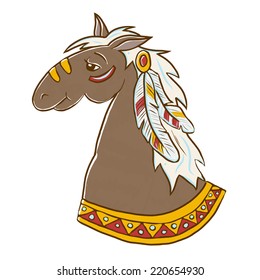 Cartoon horse head vector 