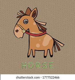 Cartoon Horse Running , quality illustration