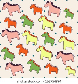 Cartoon horse seamless background