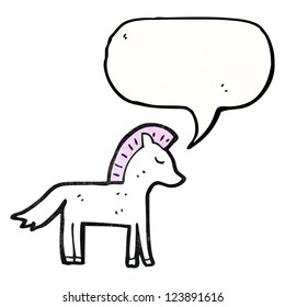 cartoon horse with speech bubble