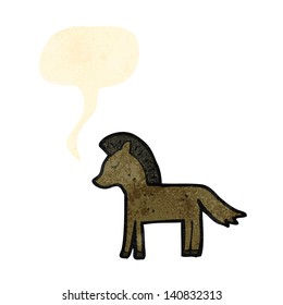 cartoon horse with speech bubble