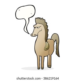 cartoon horse with speech bubble