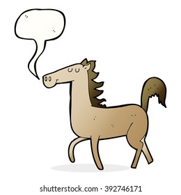 caballo de dibujos animados con burbuja de habla