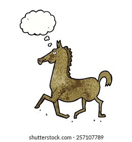 cartoon horse with thought bubble
