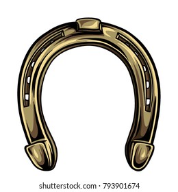 Cartoon horseshoe vector draw.