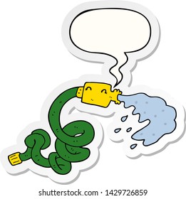 cartoon hosepipe with speech bubble sticker