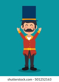 cartoon host man circus festival