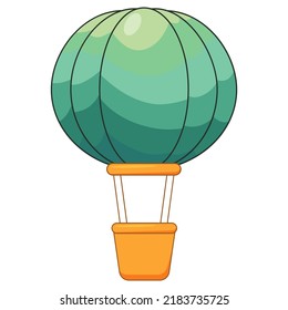 Cartoon hot air balloon. Aerostat vector illustration