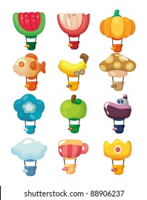 cartoon hot air balloon icon