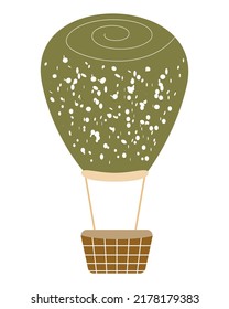 Cartoon hot air balloon in scandinavian style. Baby vector illustration isolated on white background